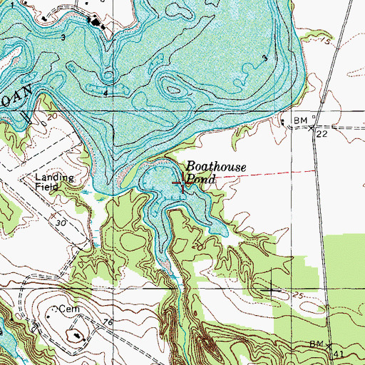 Topographic Map of Boathouse Pond, VA