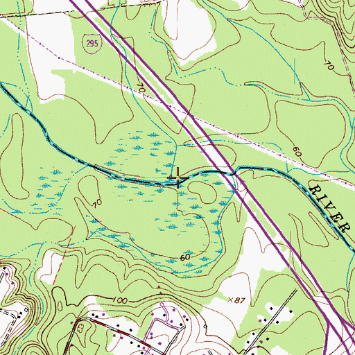 Topographic Map of Boatswain Creek, VA
