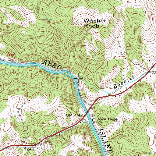 Topographic Map of Bobbitt Creek, VA