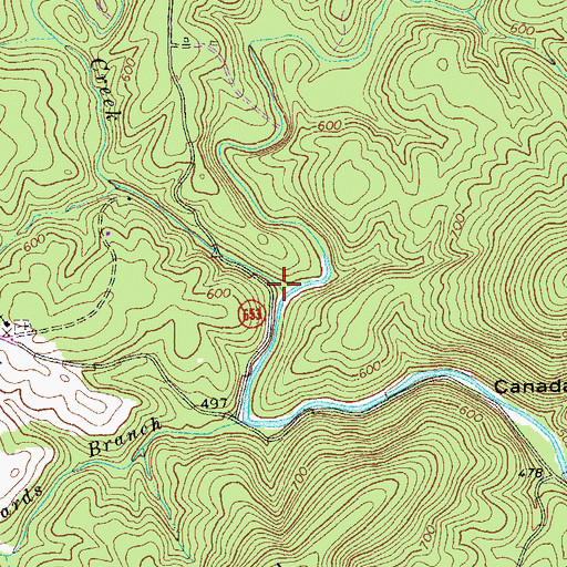 Topographic Map of Bobs Creek, VA