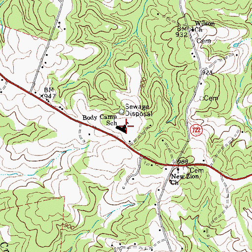 Topographic Map of Body Camp Elementary School, VA