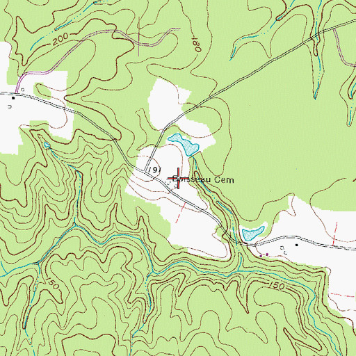 Topographic Map of Boisseau Cemetery, VA