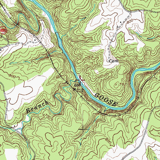 Topographic Map of Bold Branch, VA