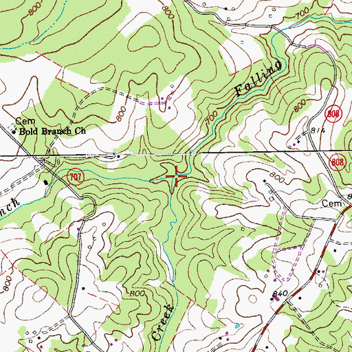 Topographic Map of Bold Branch, VA