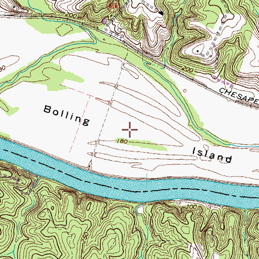 Topographic Map of Bolling Island, VA