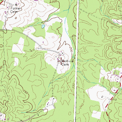 Topographic Map of Bollins Cemetery, VA