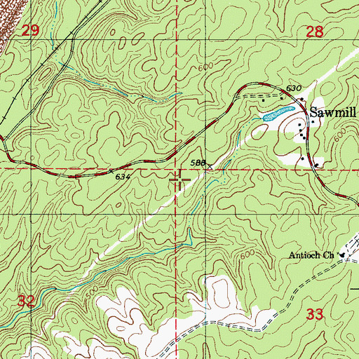 Topographic Map of Boothton Mine, AL