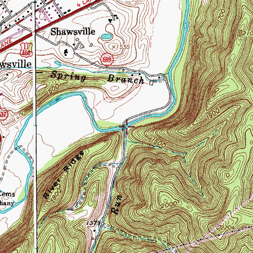 Topographic Map of Bonys Run, VA