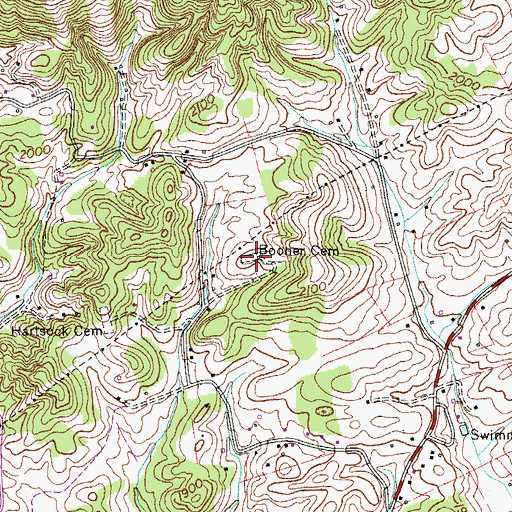 Topographic Map of Booner Cemetery, VA
