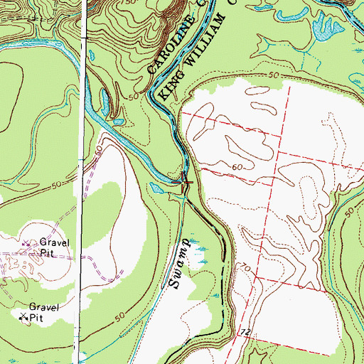 Topographic Map of Boot Swamp, VA