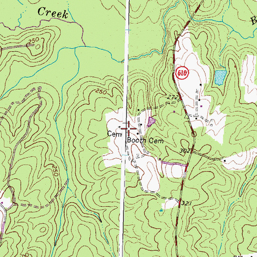 Topographic Map of Booth Cemetery, VA
