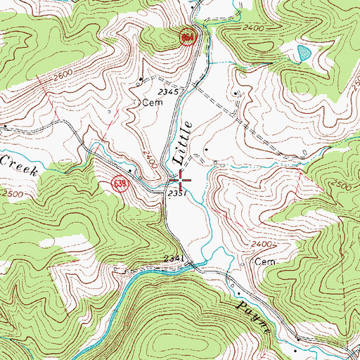Topographic Map of Boothe Creek, VA