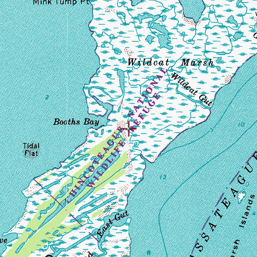 Topographic Map of Booths Bay, VA