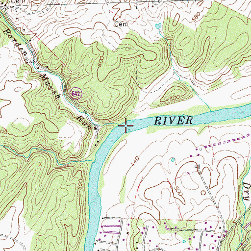 Topographic Map of Borden Marsh Run, VA