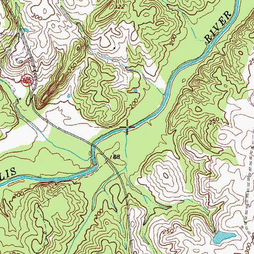 Topographic Map of Boston Branch, VA