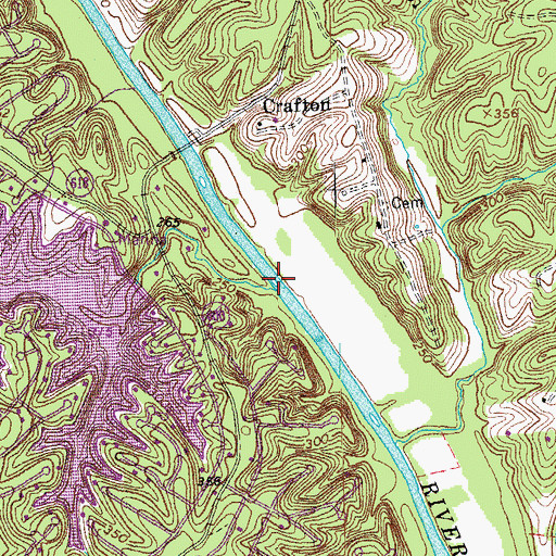 Topographic Map of Boston Creek, VA