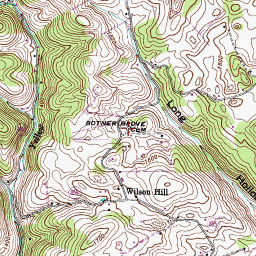 Topographic Map of Botner Grove Cemetery, VA