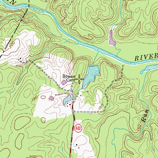 Topographic Map of Bowen Cemetery, VA
