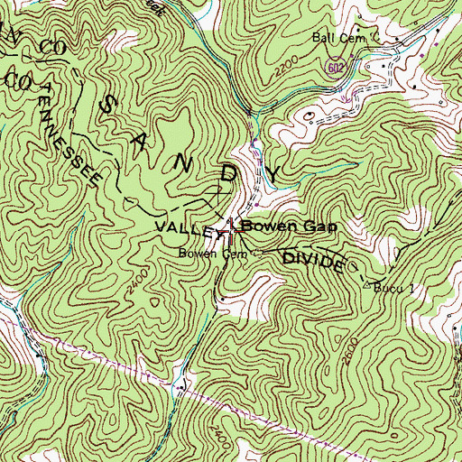 Topographic Map of Bowen Gap, VA
