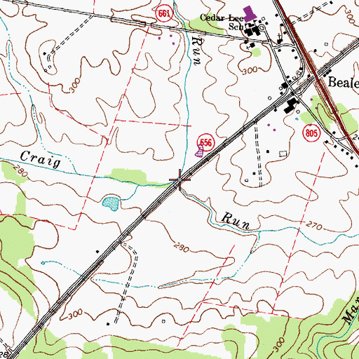 Topographic Map of Bowens Run, VA
