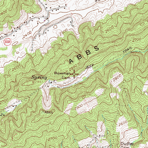 Topographic Map of Bowman Cemetery, VA