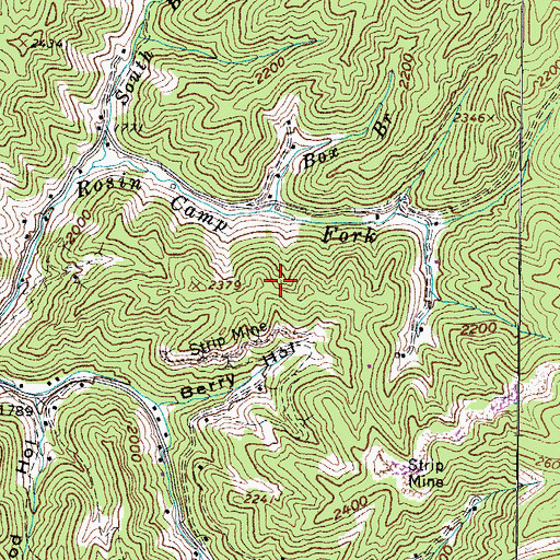 Topographic Map of Box Branch, VA