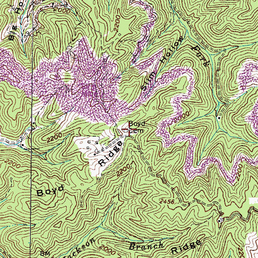 Topographic Map of Boyd Cemetery, VA