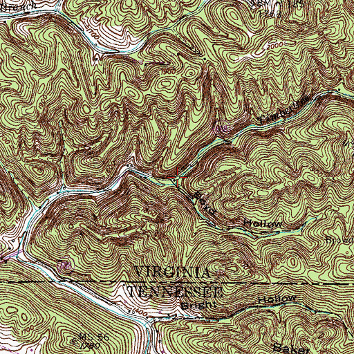 Topographic Map of Boyd Hollow, VA
