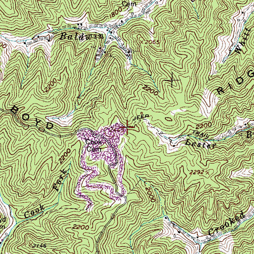 Topographic Map of Boyd Ridge, VA