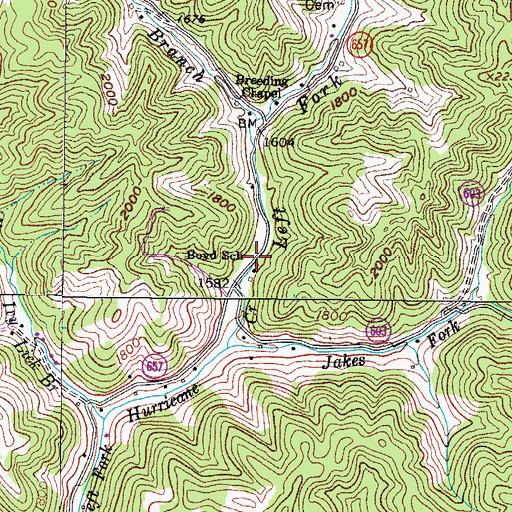 Topographic Map of Boyd School, VA