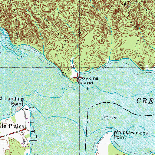 Topographic Map of Boykins Island, VA