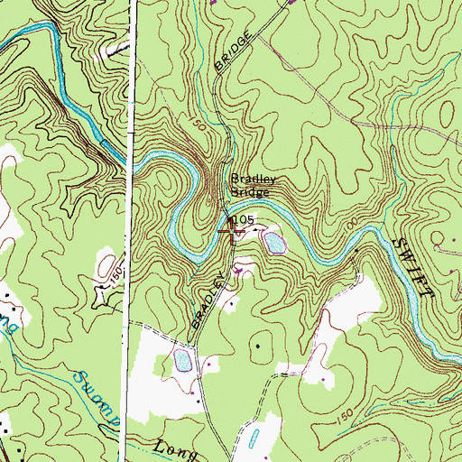 Topographic Map of Bradley Bridge, VA