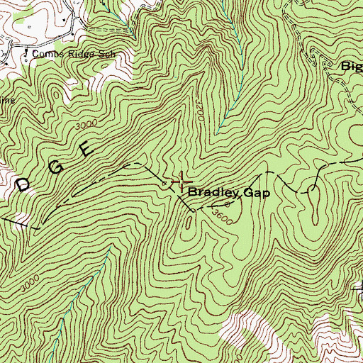Topographic Map of Bradley Gap, VA