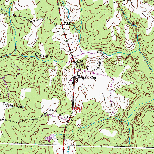 Topographic Map of Bragg Cemetery, VA