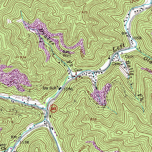 Topographic Map of Brakes Fork, VA