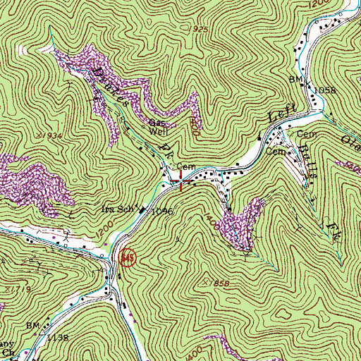 Topographic Map of Brakes Fork, VA