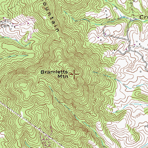 Topographic Map of Bramletts Mountain, VA