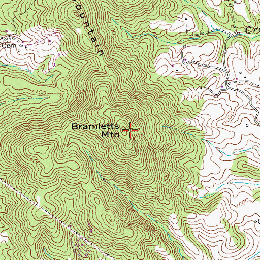 Topographic Map of Bramletts Mountain, VA