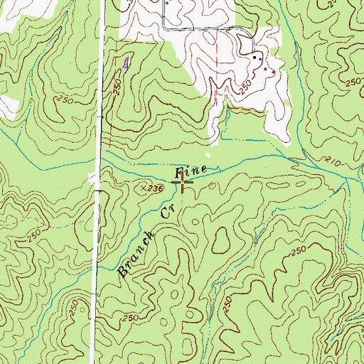 Topographic Map of Branch Creek, VA