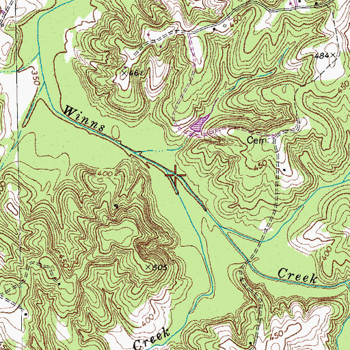 Topographic Map of Brandon Creek, VA