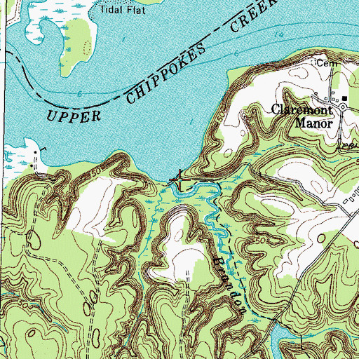 Topographic Map of Brandon Gut, VA