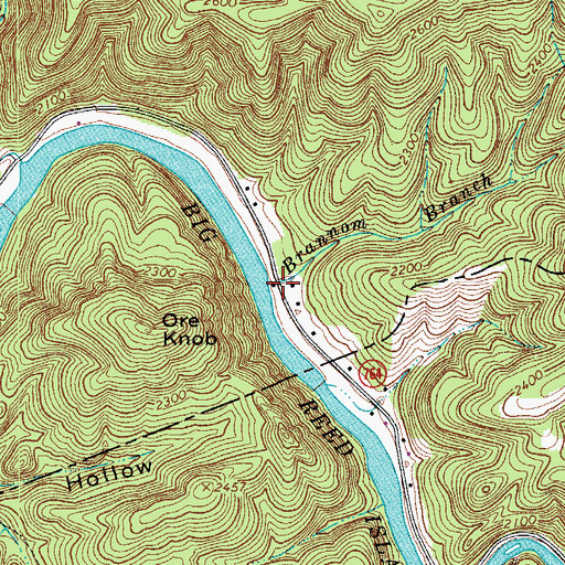 Topographic Map of Brannom Branch, VA