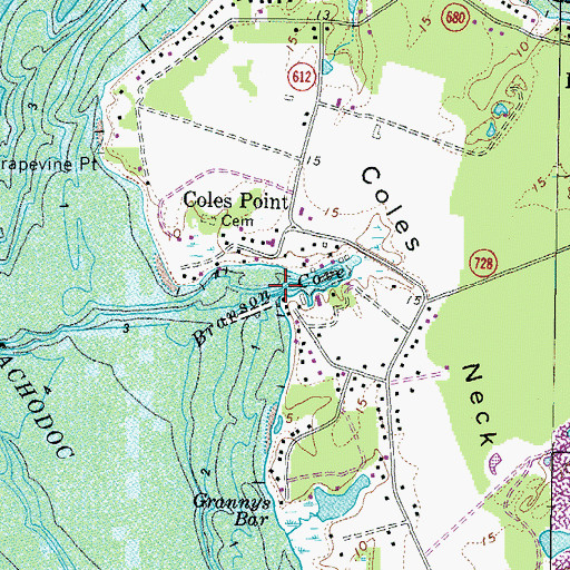 Topographic Map of Branson Cove, VA