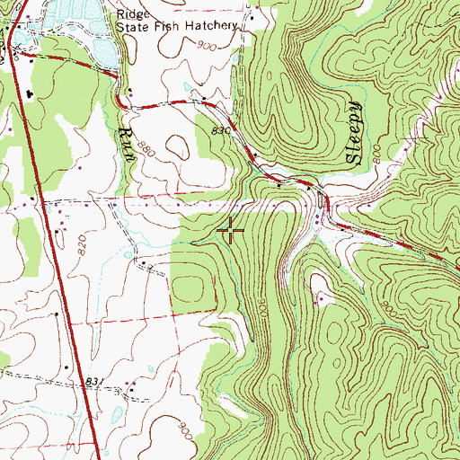 Topographic Map of Breakneck Run, VA