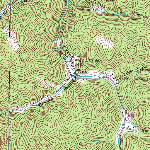 Topographic Map of Breeden Branch, VA
