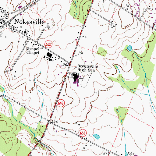 Topographic Map of Brentsville District High School, VA