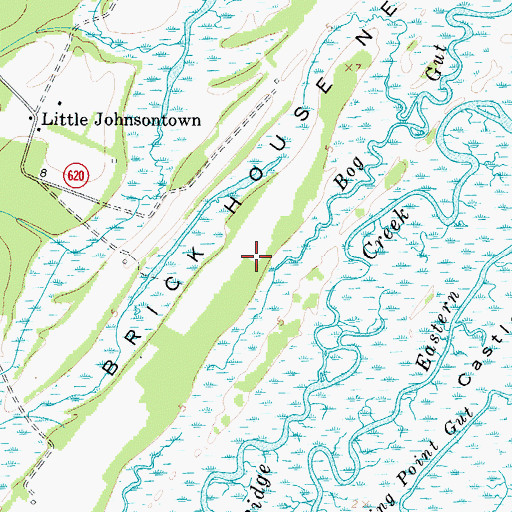 Topographic Map of Brickhouse Neck, VA
