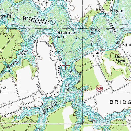 Topographic Map of Bridge Creek, VA