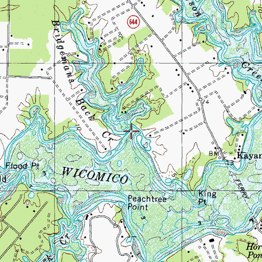 Topographic Map of Bridgemans Back Creek, VA