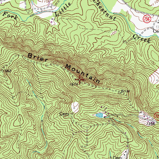 Topographic Map of Brier Mountain, VA